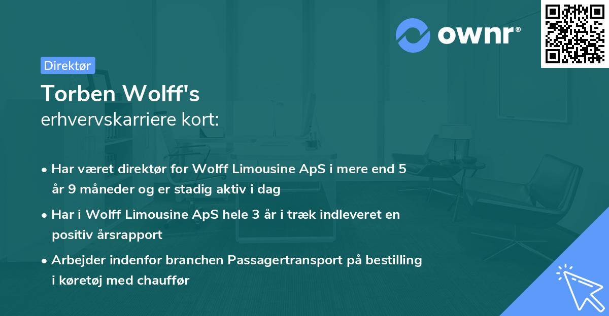 Torben Wolff's erhvervskarriere kort