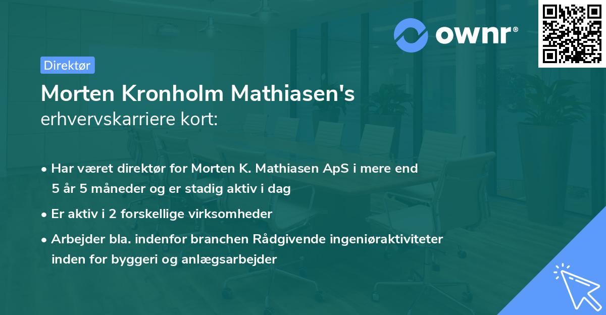 Morten Kronholm Mathiasen's erhvervskarriere kort