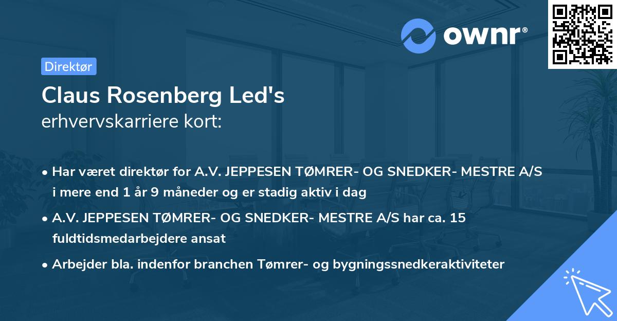 Claus Rosenberg Led's erhvervskarriere kort