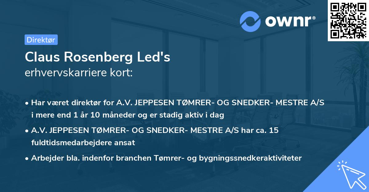 Claus Rosenberg Led's erhvervskarriere kort