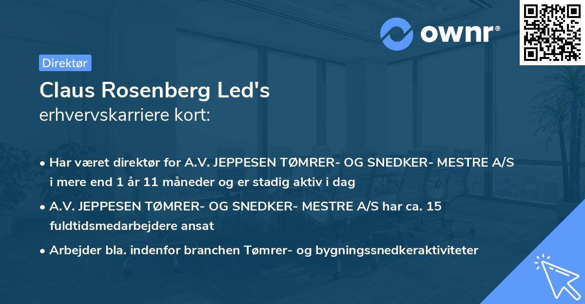 Claus Rosenberg Led's erhvervskarriere kort