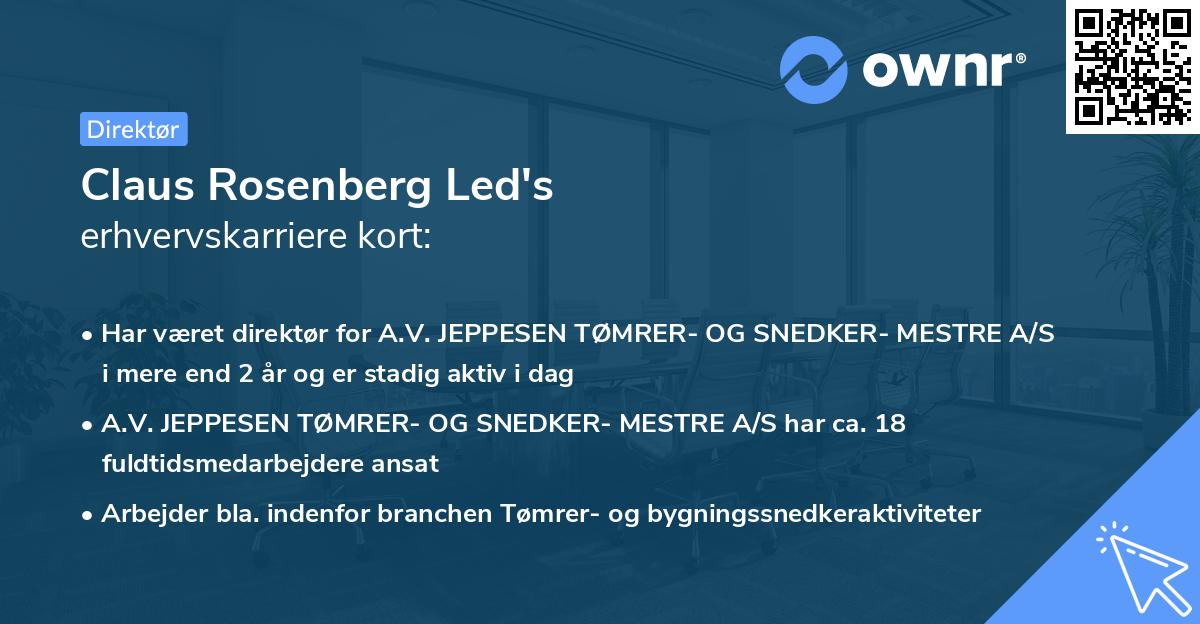 Claus Rosenberg Led's erhvervskarriere kort