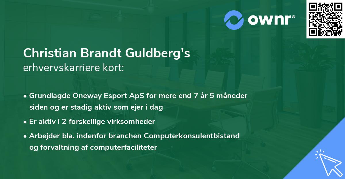 Christian Brandt Guldberg's erhvervskarriere kort