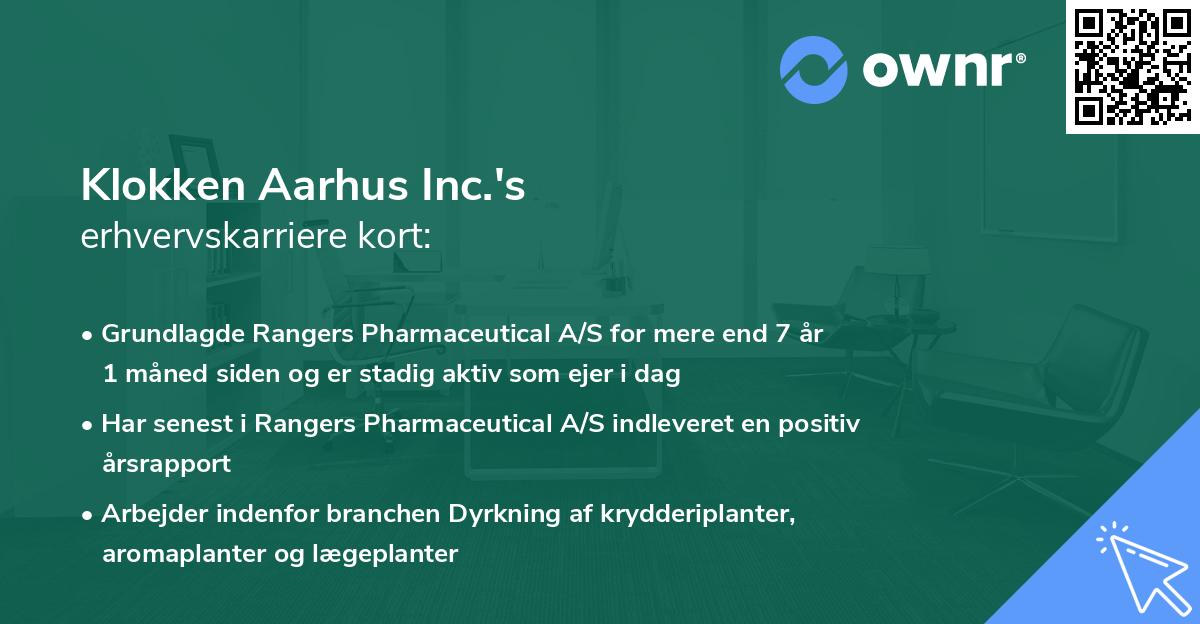 Klokken Aarhus Inc.'s erhvervskarriere kort