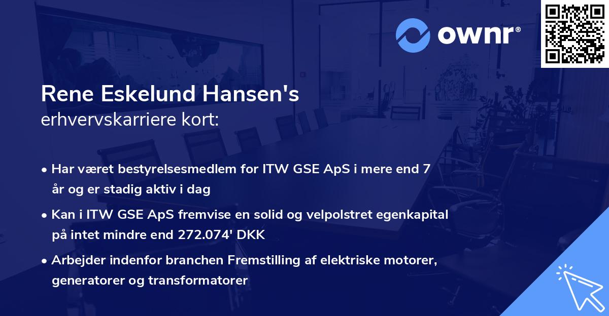 Rene Eskelund Hansen's erhvervskarriere kort