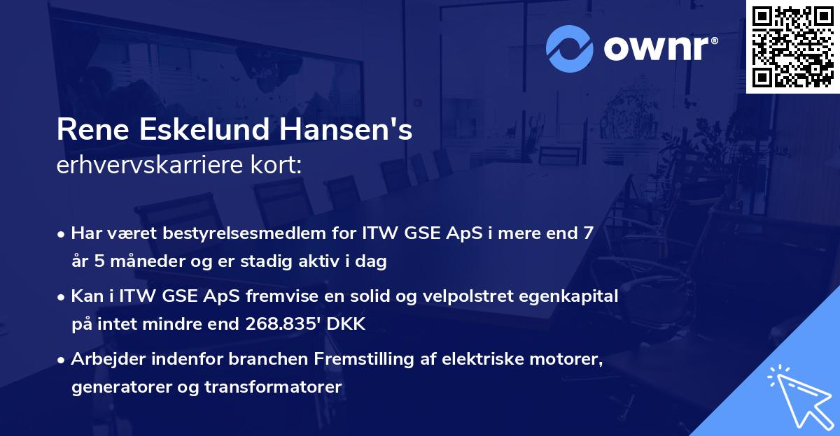 Rene Eskelund Hansen's erhvervskarriere kort
