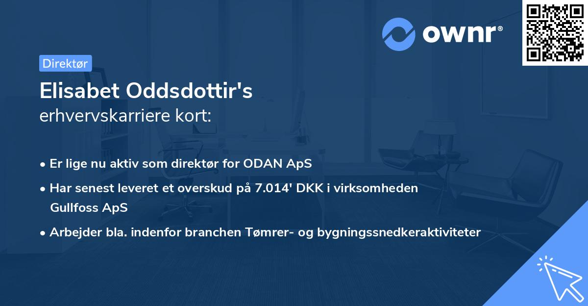 Elisabet Oddsdottir's erhvervskarriere kort