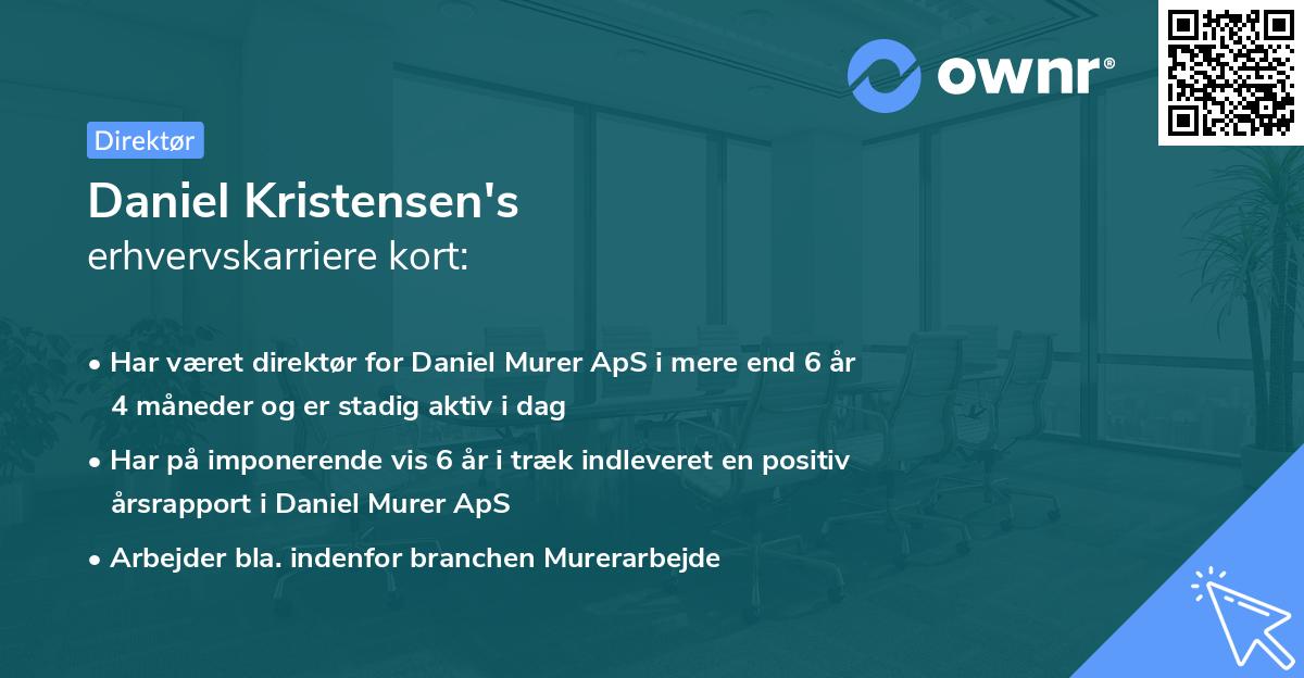 Daniel Kristensen's erhvervskarriere kort