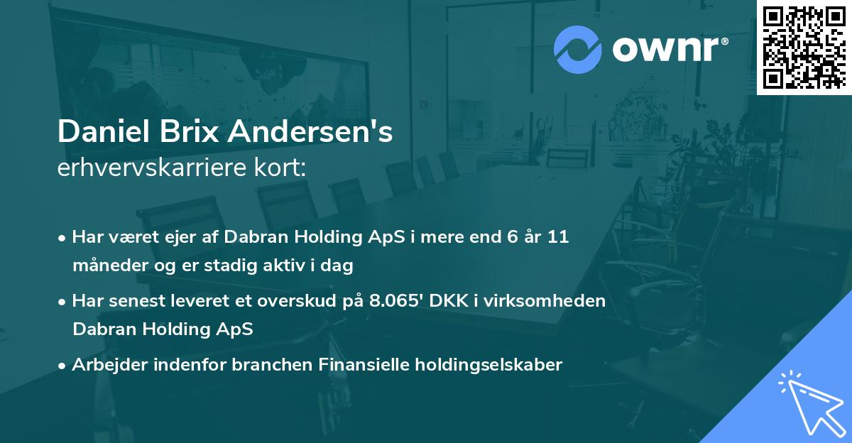 Daniel Brix Andersen's erhvervskarriere kort