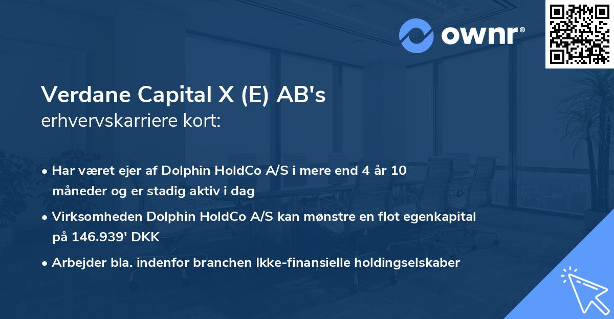 Verdane Capital X (E) AB's erhvervskarriere kort