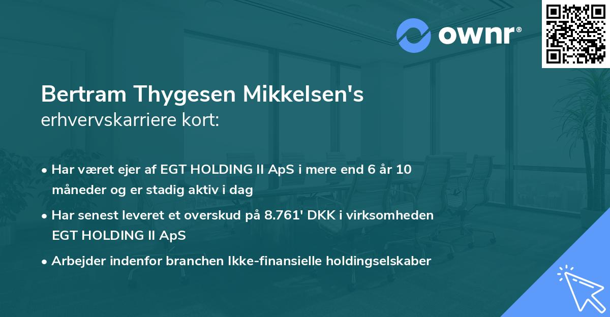 Bertram Thygesen Mikkelsen's erhvervskarriere kort