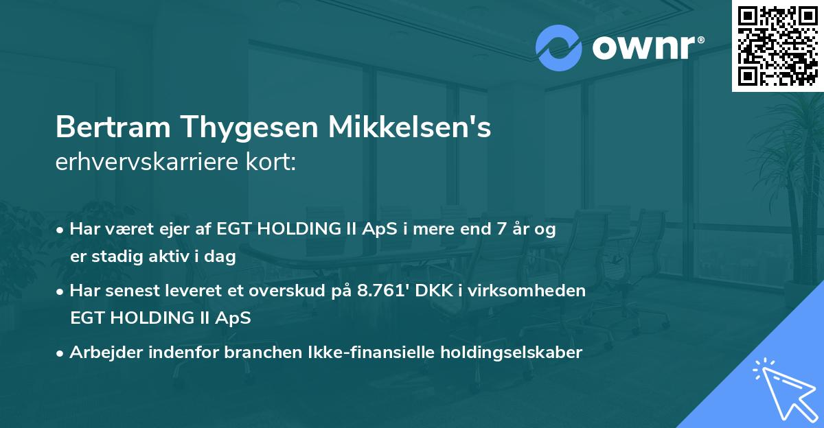Bertram Thygesen Mikkelsen's erhvervskarriere kort