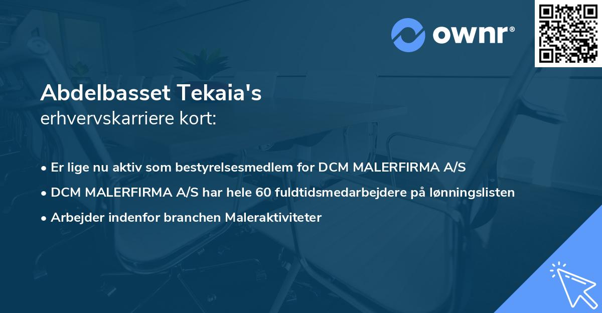 Abdelbasset Tekaia's erhvervskarriere kort