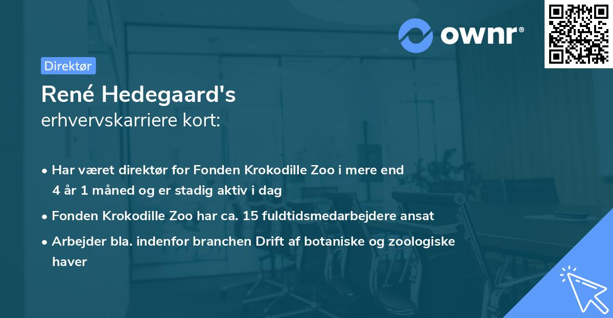 René Hedegaard's erhvervskarriere kort