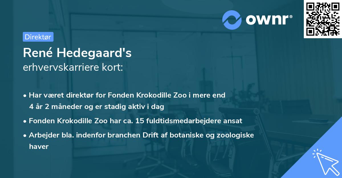 René Hedegaard's erhvervskarriere kort