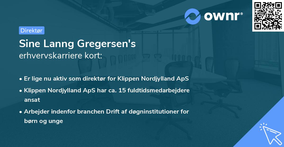 Sine Lanng Gregersen's erhvervskarriere kort
