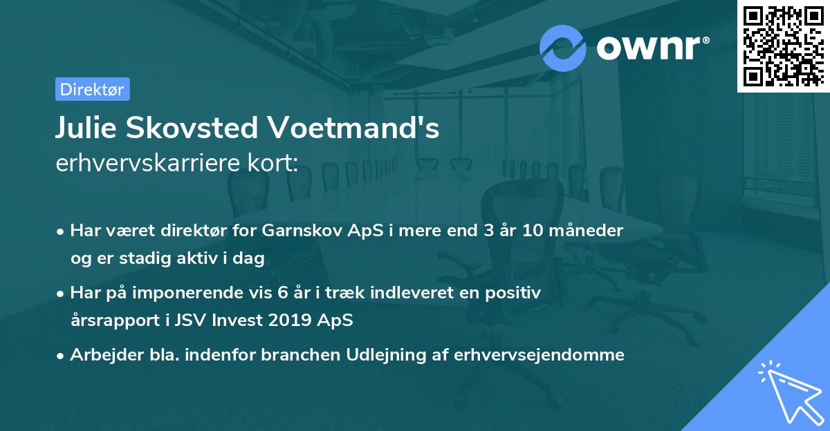 Julie Skovsted Voetmand's erhvervskarriere kort
