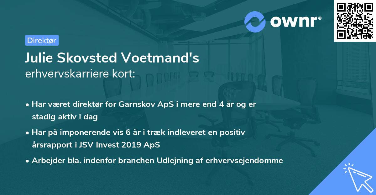 Julie Skovsted Voetmand's erhvervskarriere kort