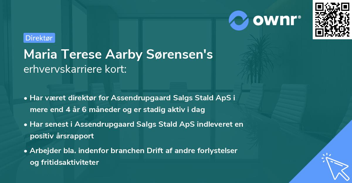Maria Terese Aarby Sørensen's erhvervskarriere kort