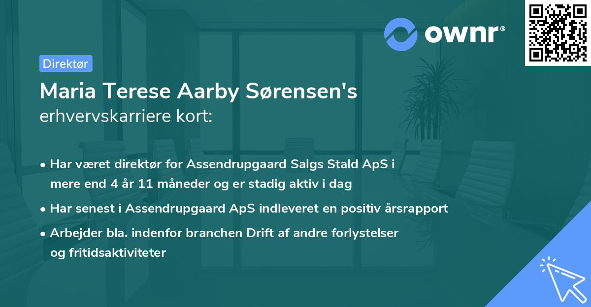 Maria Terese Aarby Sørensen's erhvervskarriere kort