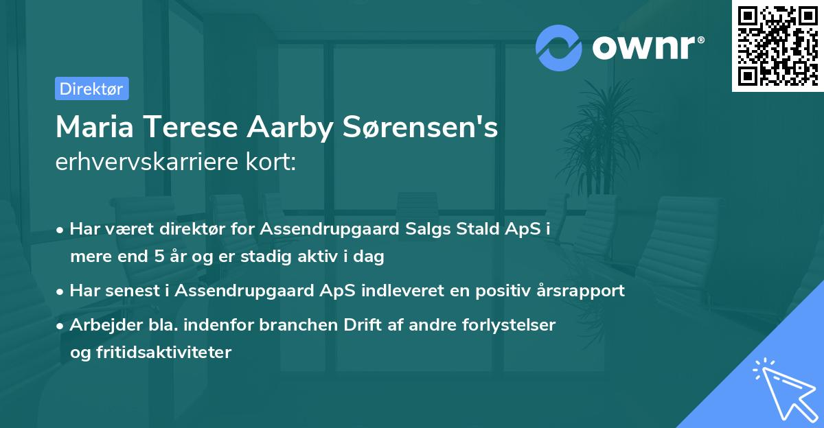 Maria Terese Aarby Sørensen's erhvervskarriere kort