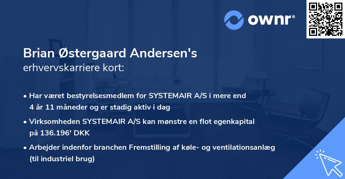 Brian Østergaard Andersen's erhvervskarriere kort