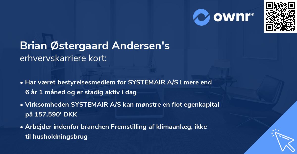 Brian Østergaard Andersen's erhvervskarriere kort