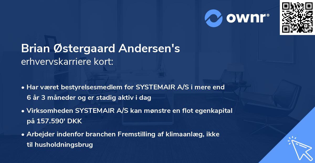 Brian Østergaard Andersen's erhvervskarriere kort