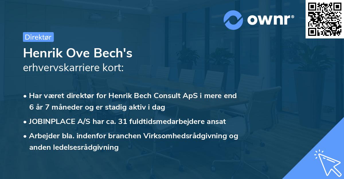 Henrik Ove Bech's erhvervskarriere kort