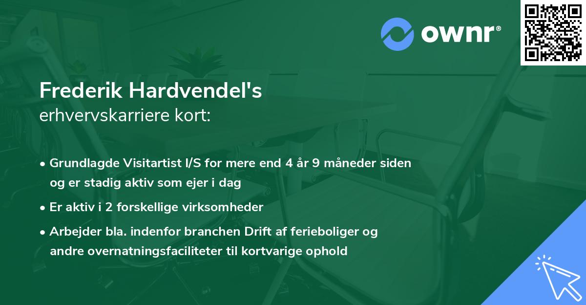 Frederik Hardvendel's erhvervskarriere kort