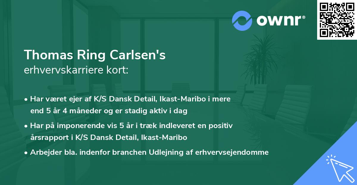 Thomas Ring Carlsen's erhvervskarriere kort
