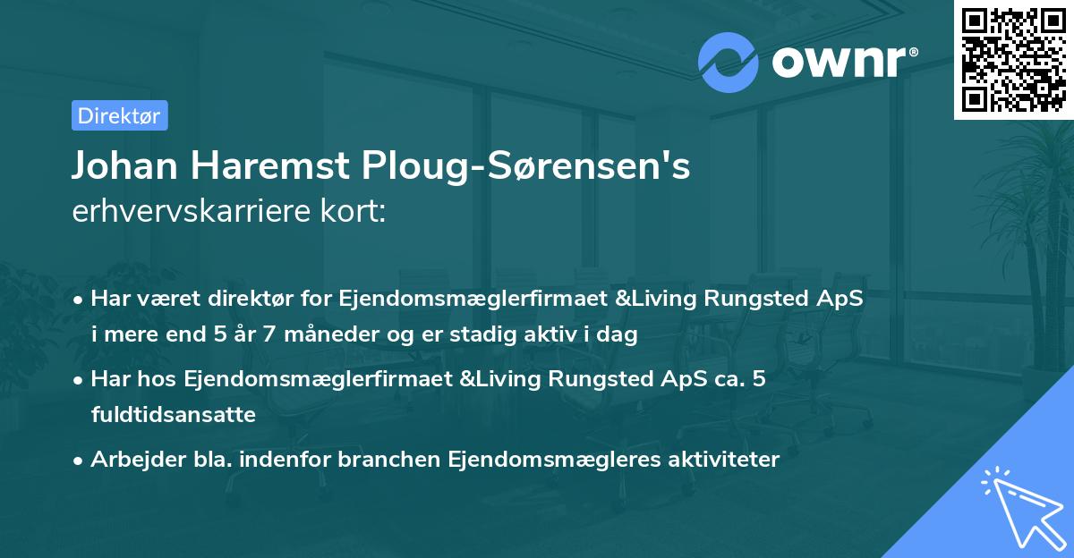 Johan Haremst Ploug-Sørensen's erhvervskarriere kort