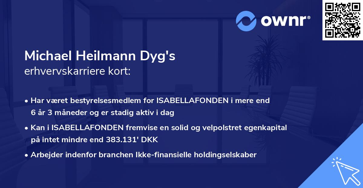 Michael Heilmann Dyg's erhvervskarriere kort