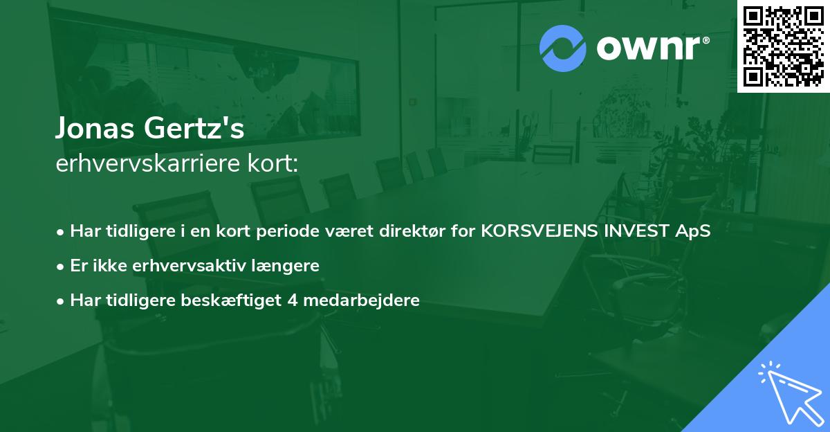 Jonas Gertz's erhvervskarriere kort