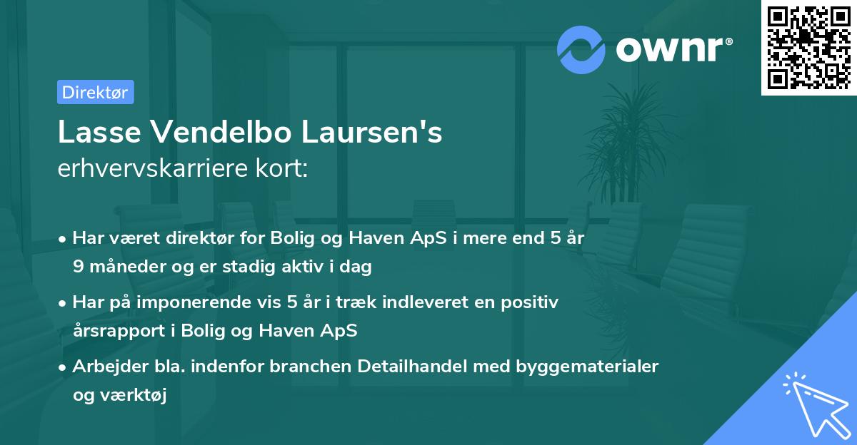 Lasse Vendelbo Laursen's erhvervskarriere kort