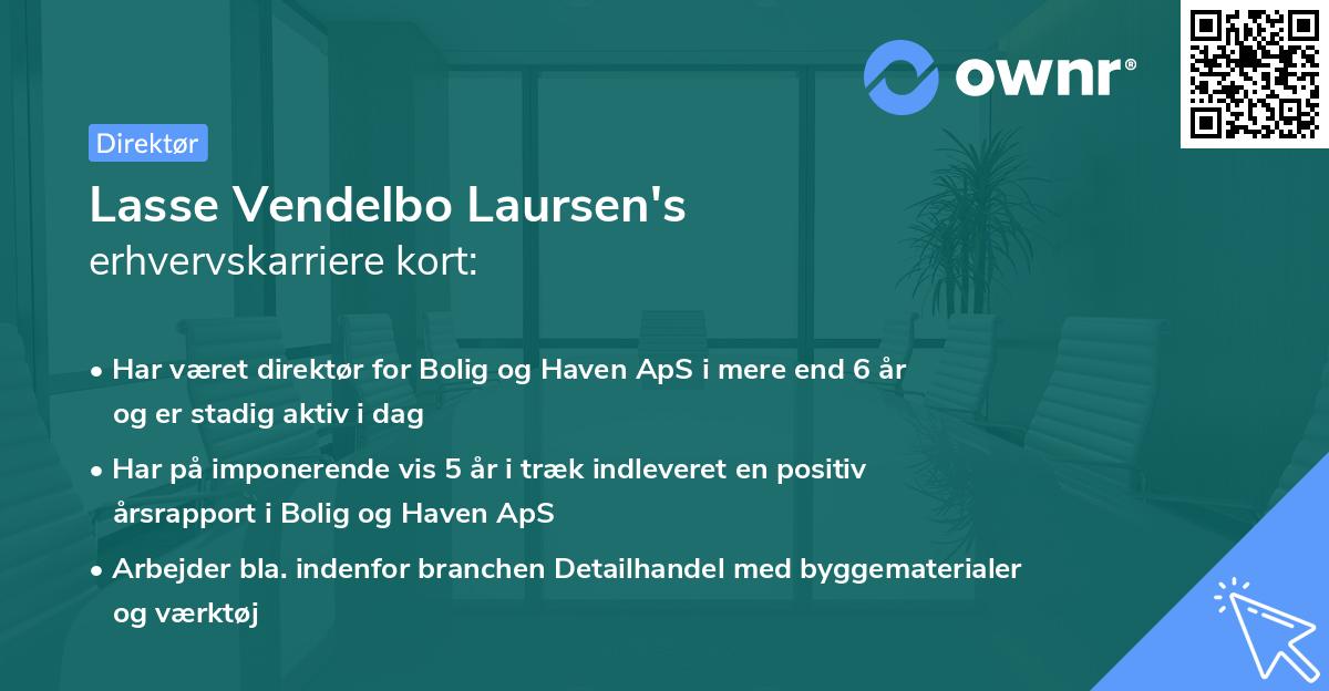 Lasse Vendelbo Laursen's erhvervskarriere kort
