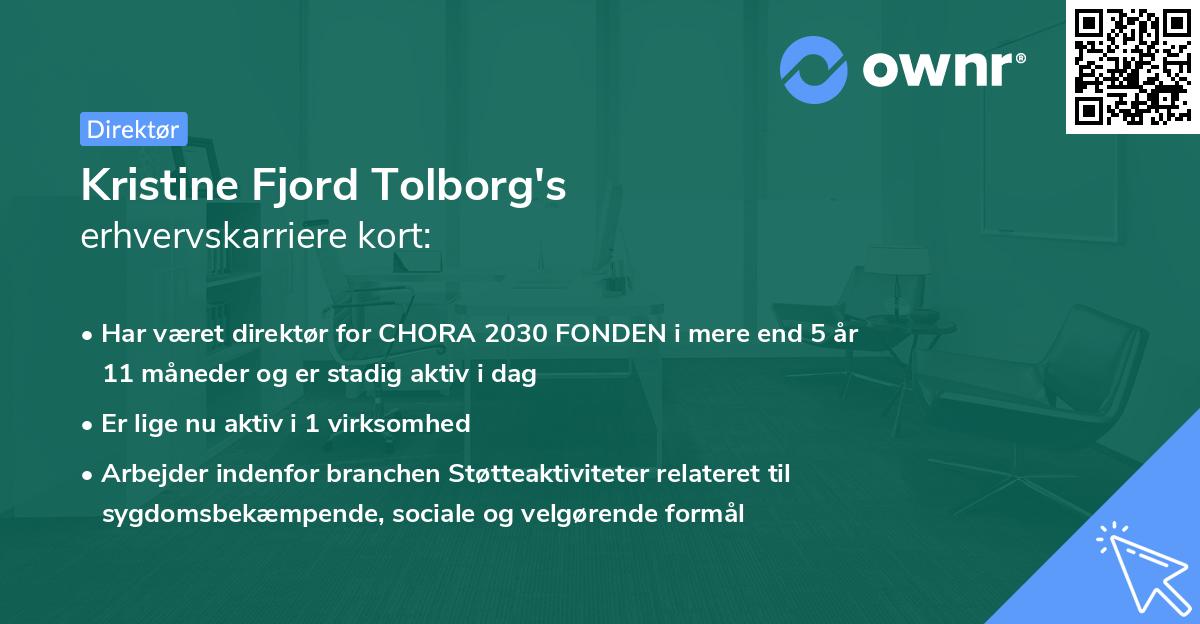 Kristine Fjord Tolborg's erhvervskarriere kort