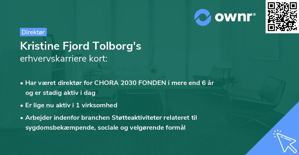 Kristine Fjord Tolborg's erhvervskarriere kort