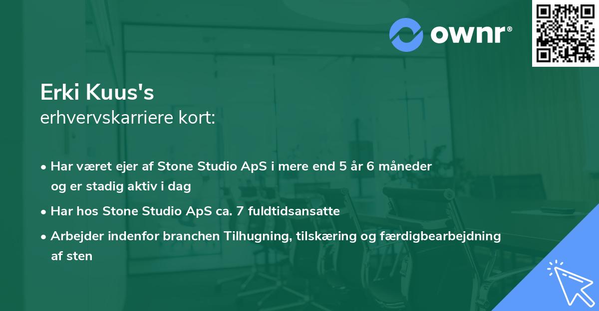 Erki Kuus's erhvervskarriere kort
