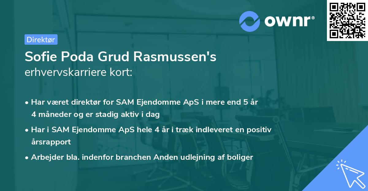 Sofie Poda Grud Rasmussen's erhvervskarriere kort
