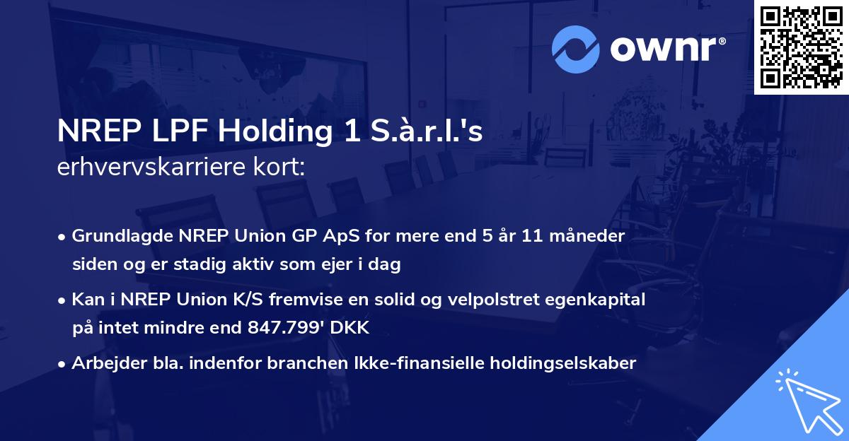 NREP LPF Holding 1 S.à.r.l.'s erhvervskarriere kort