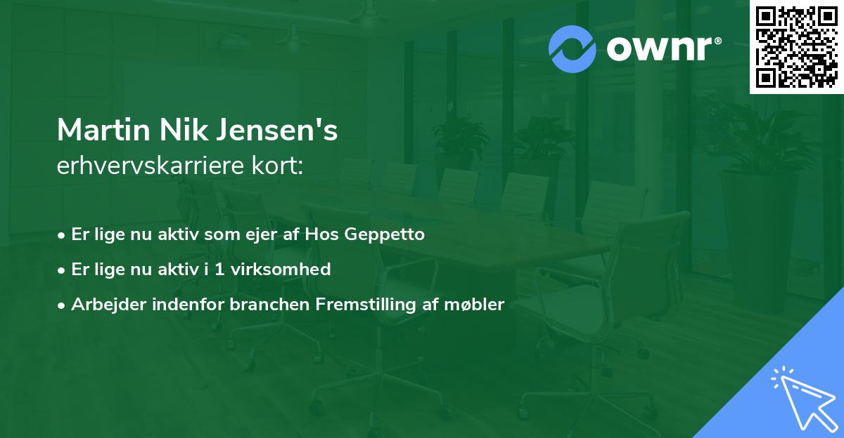 Martin Nik Jensen's erhvervskarriere kort