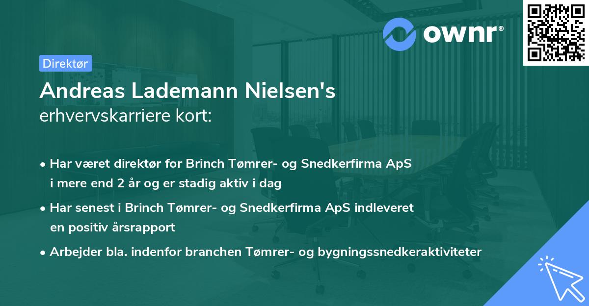 Andreas Lademann Nielsen's erhvervskarriere kort
