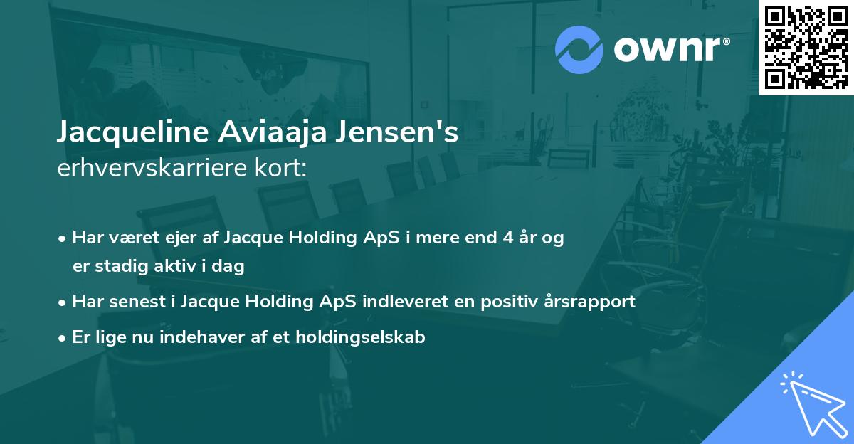 Jacqueline Aviaaja Jensen's erhvervskarriere kort