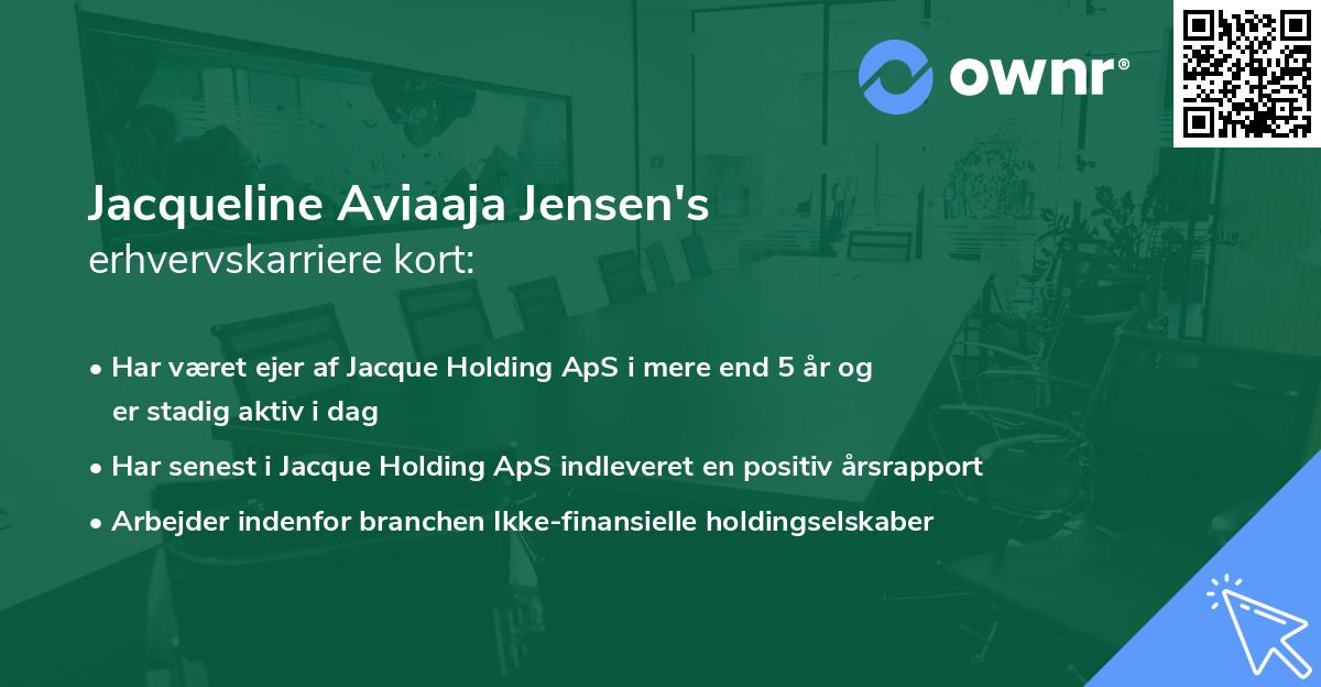 Jacqueline Aviaaja Jensen's erhvervskarriere kort
