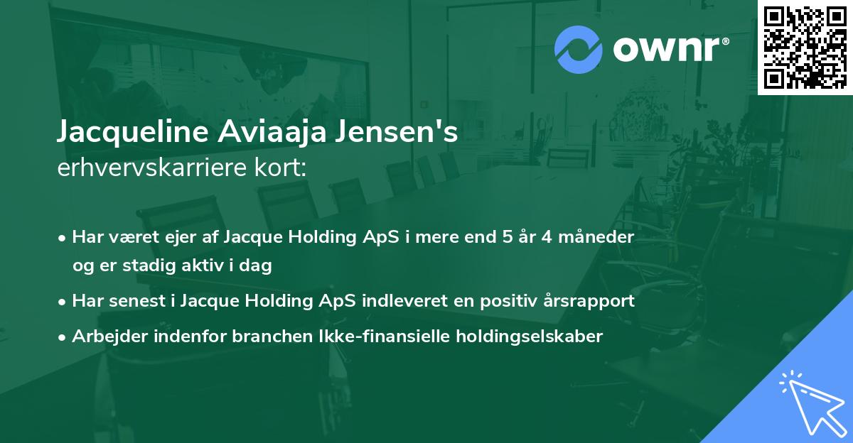 Jacqueline Aviaaja Jensen's erhvervskarriere kort