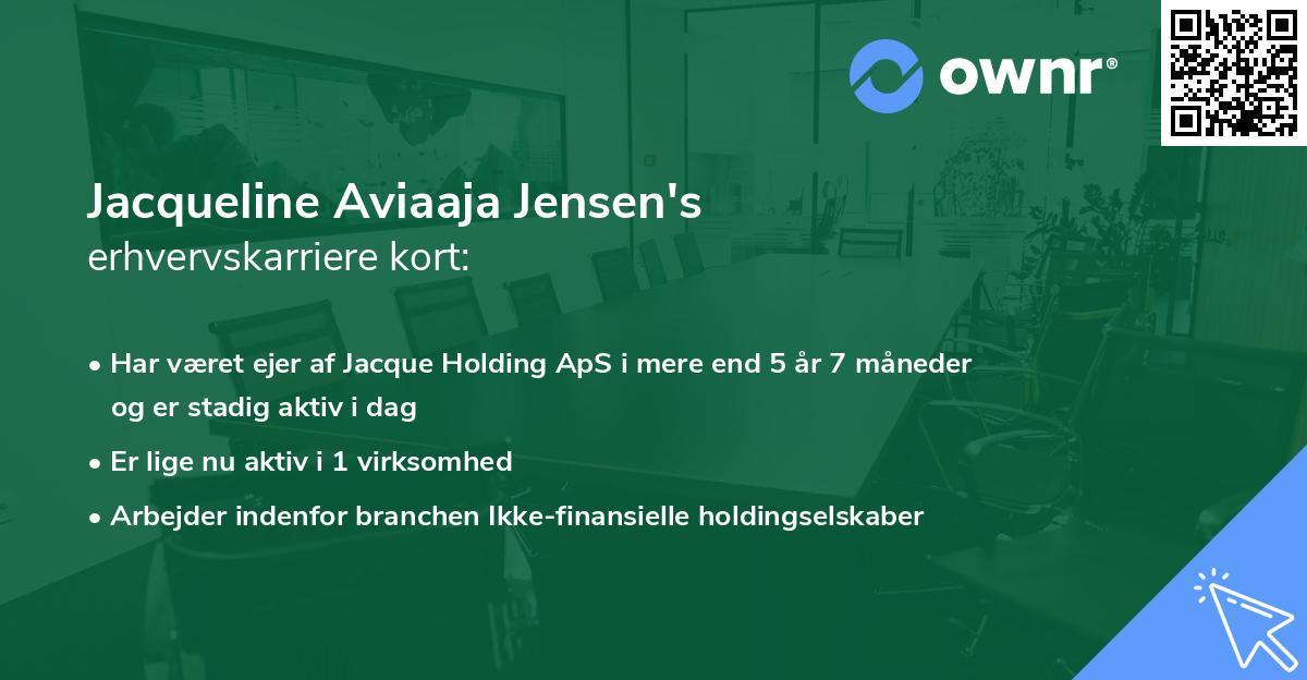 Jacqueline Aviaaja Jensen's erhvervskarriere kort