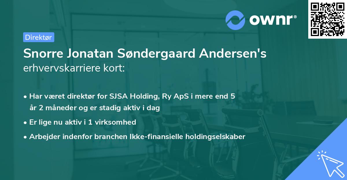 Snorre Jonatan Søndergaard Andersen's erhvervskarriere kort