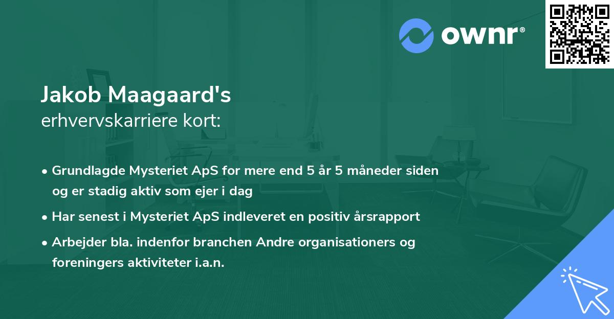 Jakob Maagaard's erhvervskarriere kort