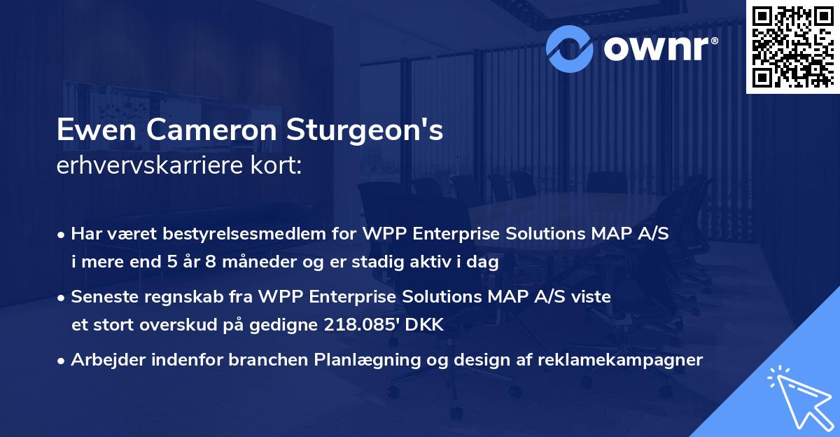 Ewen Cameron Sturgeon's erhvervskarriere kort